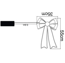 Technische tekening van een strik met afmetingen van 35 bij 55 centimeter en een toevoerleiding van 0,5 meter