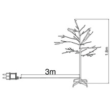 Technische tekening van een 1,8 meter hoge ledboom met een aanlooplengte van 3 meter.