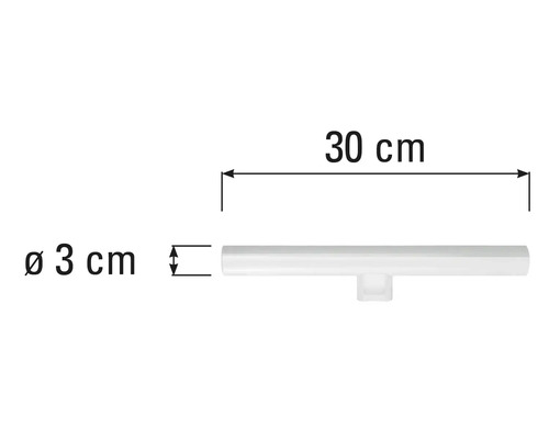 Buis met afmetingen: 30 centimeter lang, 3 centimeter diameter