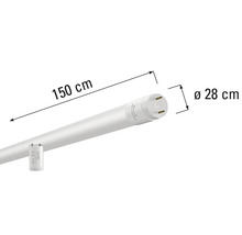 Ledbuis met een lengte van 150 centimeter en een diameter van 28 centimeter