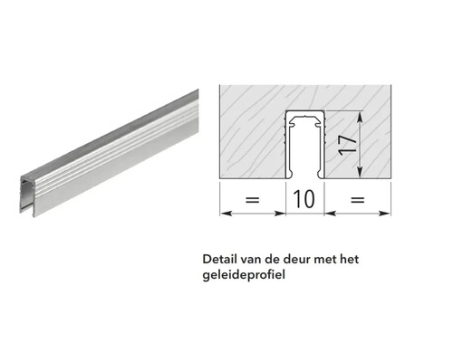 Aluminium geleidingsprofiel met maatvoering