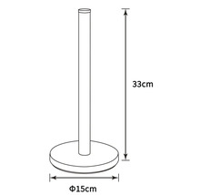 Papierrolhouder met afmetingen 33 centimeter hoog en 15 centimeter diameter