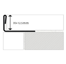 Schema van een profiel met een hoogte van 12,5 millimeter.