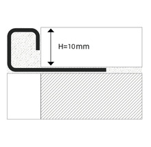 Afbeelding van een trapprofiel met een hoogte van 10 mm.
