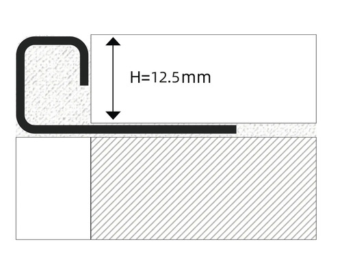 Afbeelding van een profiel met een hoogte van 12,5 mm.