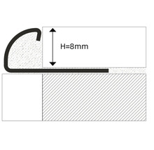 Profielrail met een hoogte van 8 millimeter