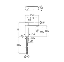 Afmetingen van een wastafelkraan