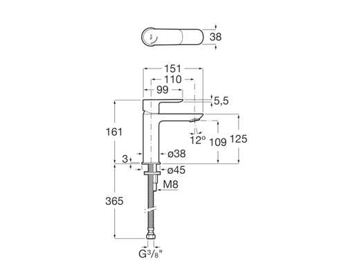 Afmetingen van een wastafelkraan