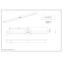 Technische tekening van een Laufen product met afmetingen