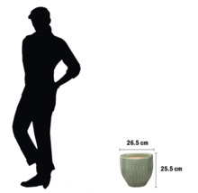 Plantenbak met maatindicatie 26,5 cm en 25,5 cm