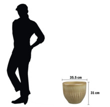 Bloempot met afmetingen 35,5 cm x 31 cm