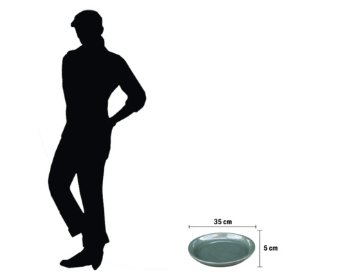 Keramische plantenbak met afmetingen van 35 cm x 5 cm