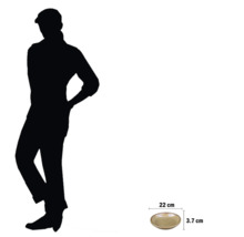 Decoratieve schaal met de afmetingen 22 centimeter bij 3,7 centimeter.