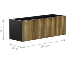 Plantbox met houten bekleding, 150 bij 50 bij 50 centimeter