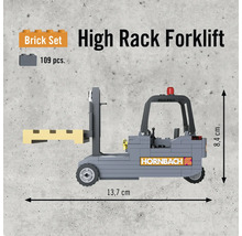 Bouwpakket hoogbouwtruck met 109 onderdelen en Hornbach logo.
