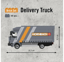 Leverwagen bouwset met 181 delen en de afmetingen 18,3 cm bij 8,9 cm