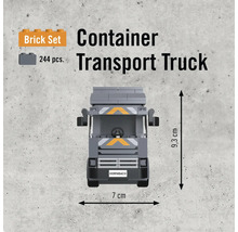 Container Transport Truck bouwset, 244 delen, 9,3 cm hoog, 7 cm breed