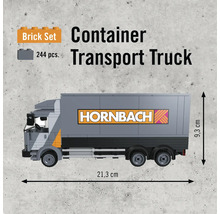 Container transportwagen bouwset met Hornbach logo en afmetingen