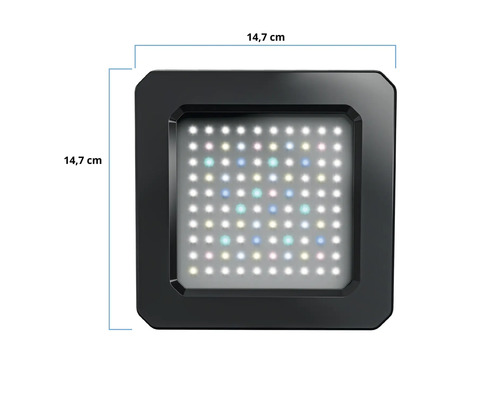 Vierkante aquariumlamp van 14,7 x 14,7 cm