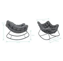 Afbeelding van een schommelstoel met afmetingen