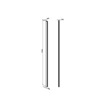 Producttekening met afmetingen: 2100 mm lang, 20 mm breed, 45 mm diep.