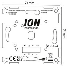 ION 200 Watt LED Zigbee Dimmer afmetingen