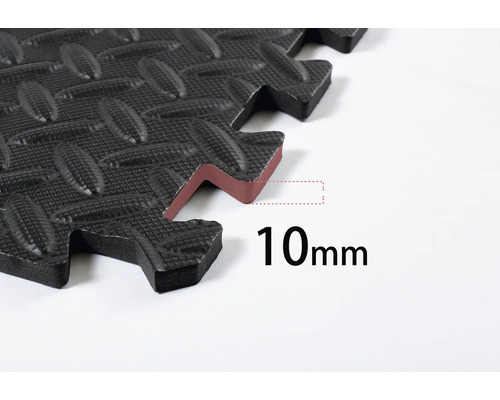 Zwarte puzzelmat met een dikte van 10 millimeter