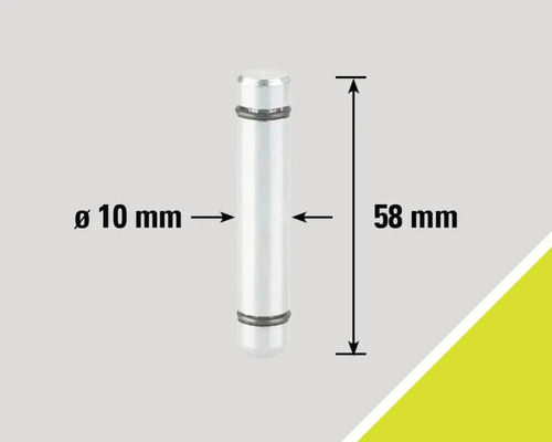 Metalen pen, diameter 10 mm, lengte 58 mm