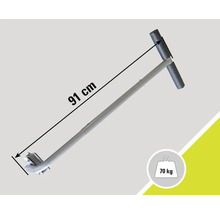 Grondboor met T-greep, 91 centimeter lang en maximaal draagvermogen van 70 kilogram.