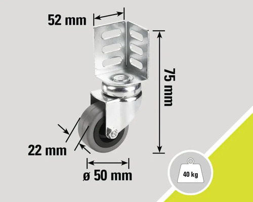 Zwenkwiel met behuizing en afmetingen