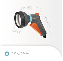 Gardena reinigingsspuit met afmetingen