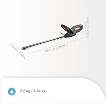 Gardena accu heggenschaar met afmetingen