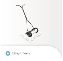 Handgrasmaaier met handvat en afmetingen