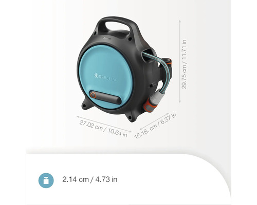 Gardena slangbox met afmetingen