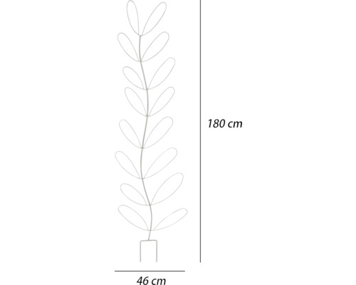 Illustratie van een klimhulp met de afmetingen 180 cm hoog en 46 cm breed.