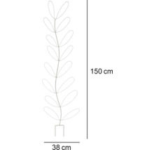 Illustratie van plantensteun met afmetingen 150 x 38 centimeter