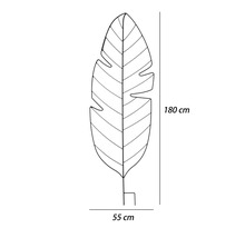 Decoratieve metalen bladsculptuur, 180 cm hoog en 55 cm breed