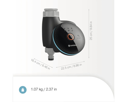 Gardena besproeiingscomputer met afmetingen