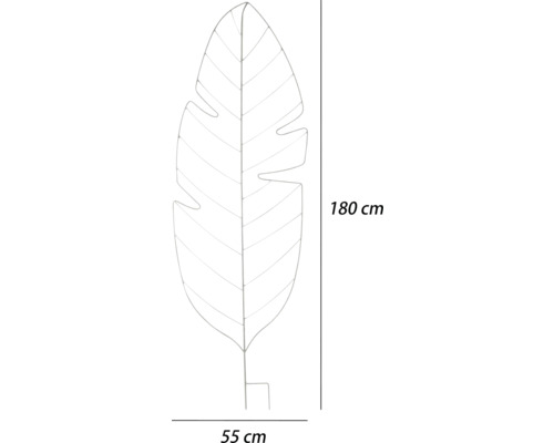 Plantensteun in de vorm van een blad, 180 x 55 cm