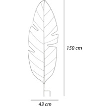Metalen bladdecoratie, 150 cm hoog, 43 cm breed