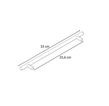 Technische tekening van een meubelgreep met de afmetingen 32 cm en 25,6 cm
