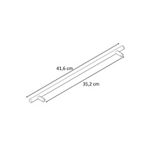 Tekening van een staafgreep met de afmetingen 41,6 cm en 35,2 cm.