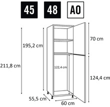 Afmetingen van de keukenkast