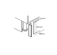 Schema van een voetstuk met afmetingen
