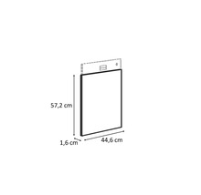Tekening van een keukenkastfrontframe met maatvoering