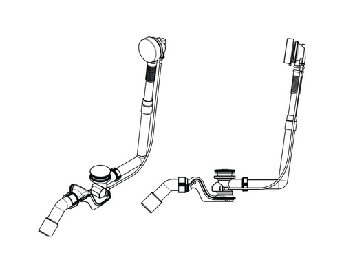 Badafvoer en overloopcombinatie, twee verschillende uitvoeringen