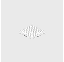 Illustratie van een vierkant rooster, 50 bij 50 centimeter