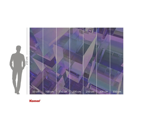 Komar fotobehang met geometrisch patroon en maatvoering