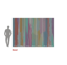Komar Logo. Illustratie van een behang met een kleurenpatroon en verschillende breedtes.