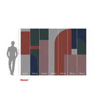 Komar fotobehang met abstracte vormen en maatgegevens